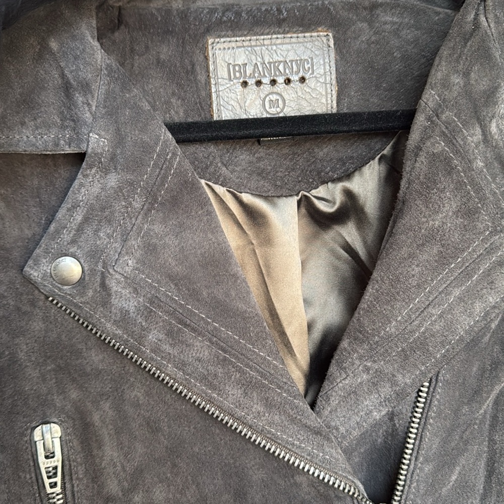 Blank NYC Grey Suede Moto Jacket - Picture 4 of 6